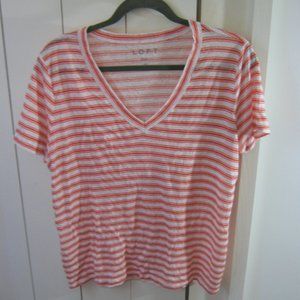 LOFT Striped Linen T-shirt